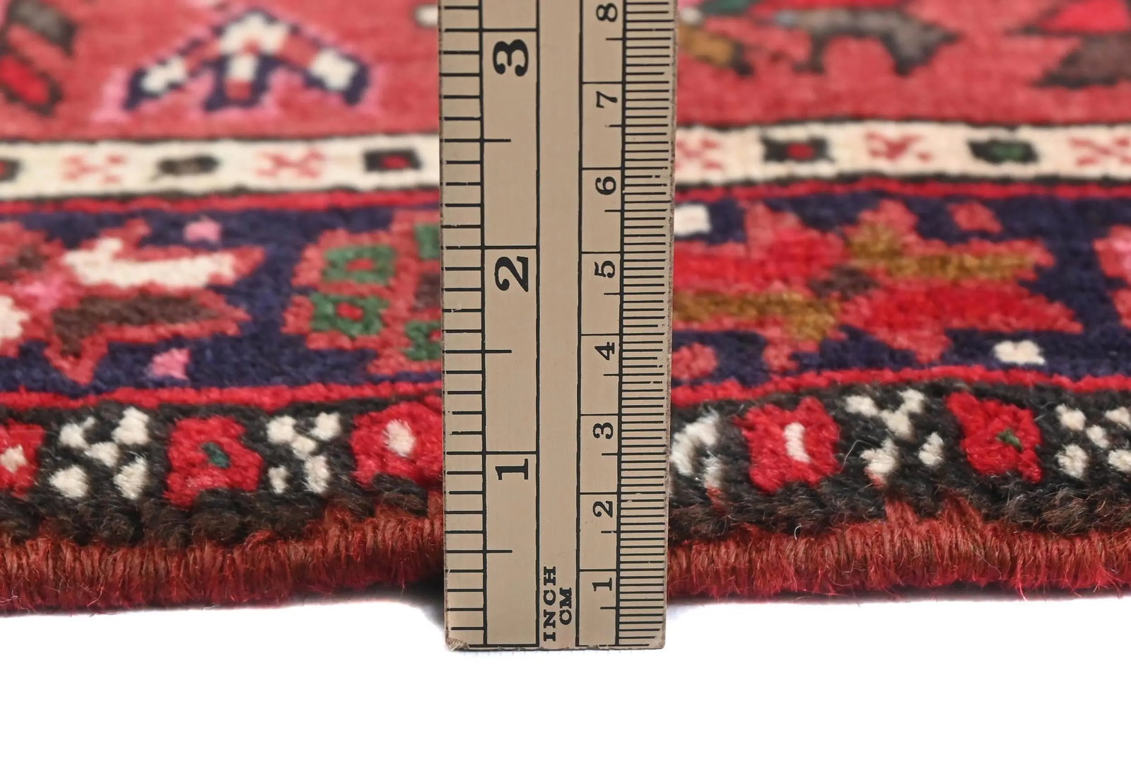 Vintage Red Geometric Tribal 3X10 Karajeh Persian Runner Rug - 10