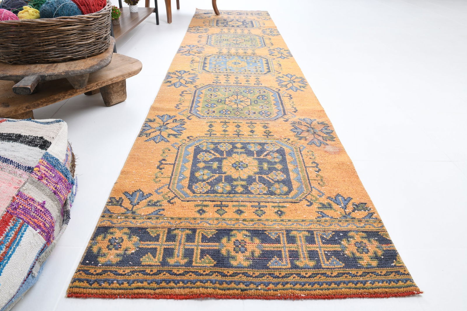 2'7'' x 11'2'' Turkish Vintage Runner Rug - 7120 - 12