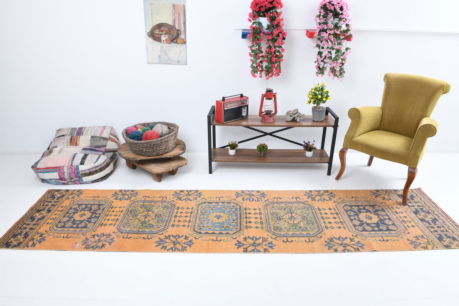 2'7'' x 11'2'' Turkish Vintage Runner Rug - 7120 - 2