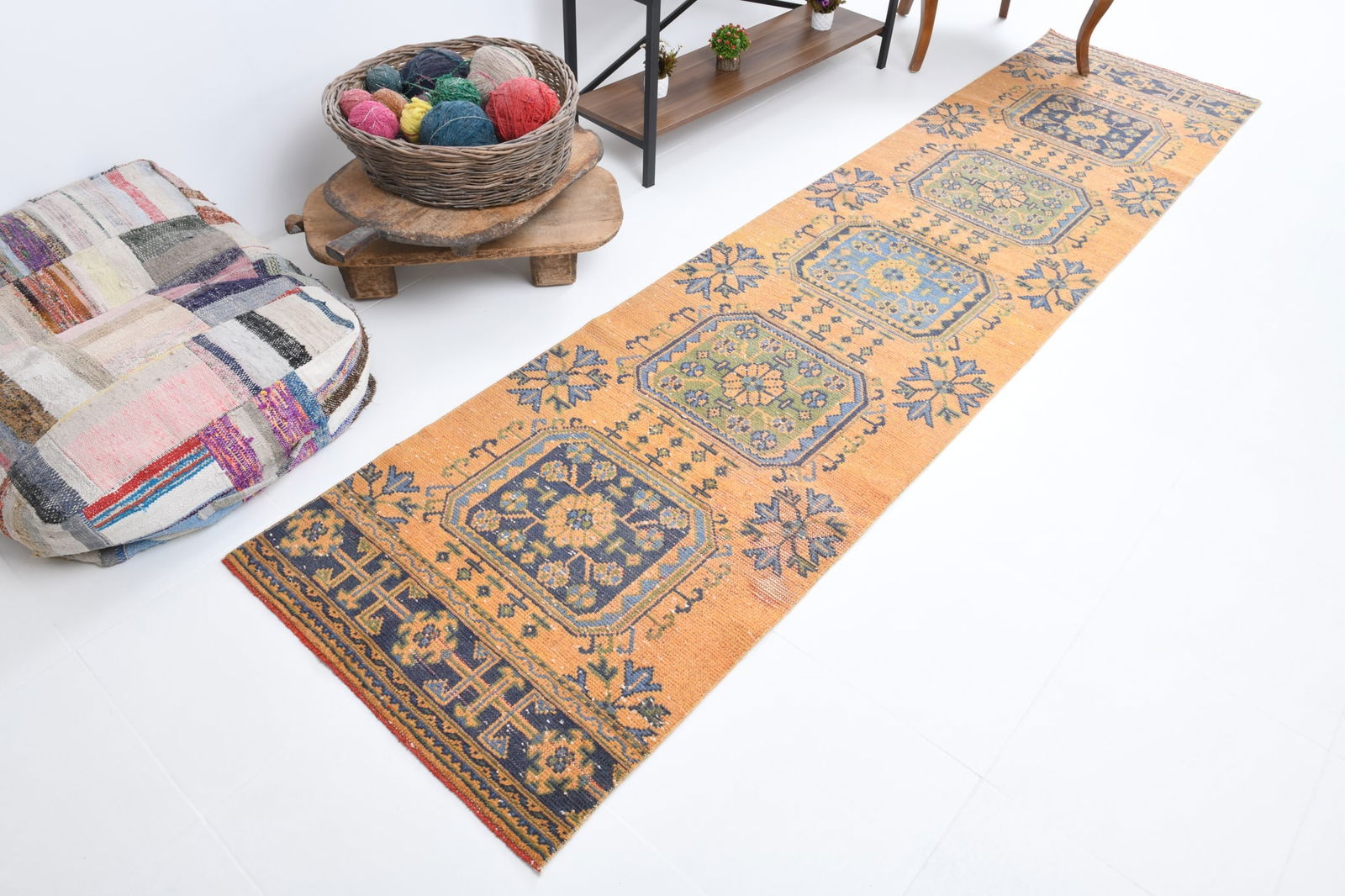2'7'' x 11'2'' Turkish Vintage Runner Rug - 7120 - 7