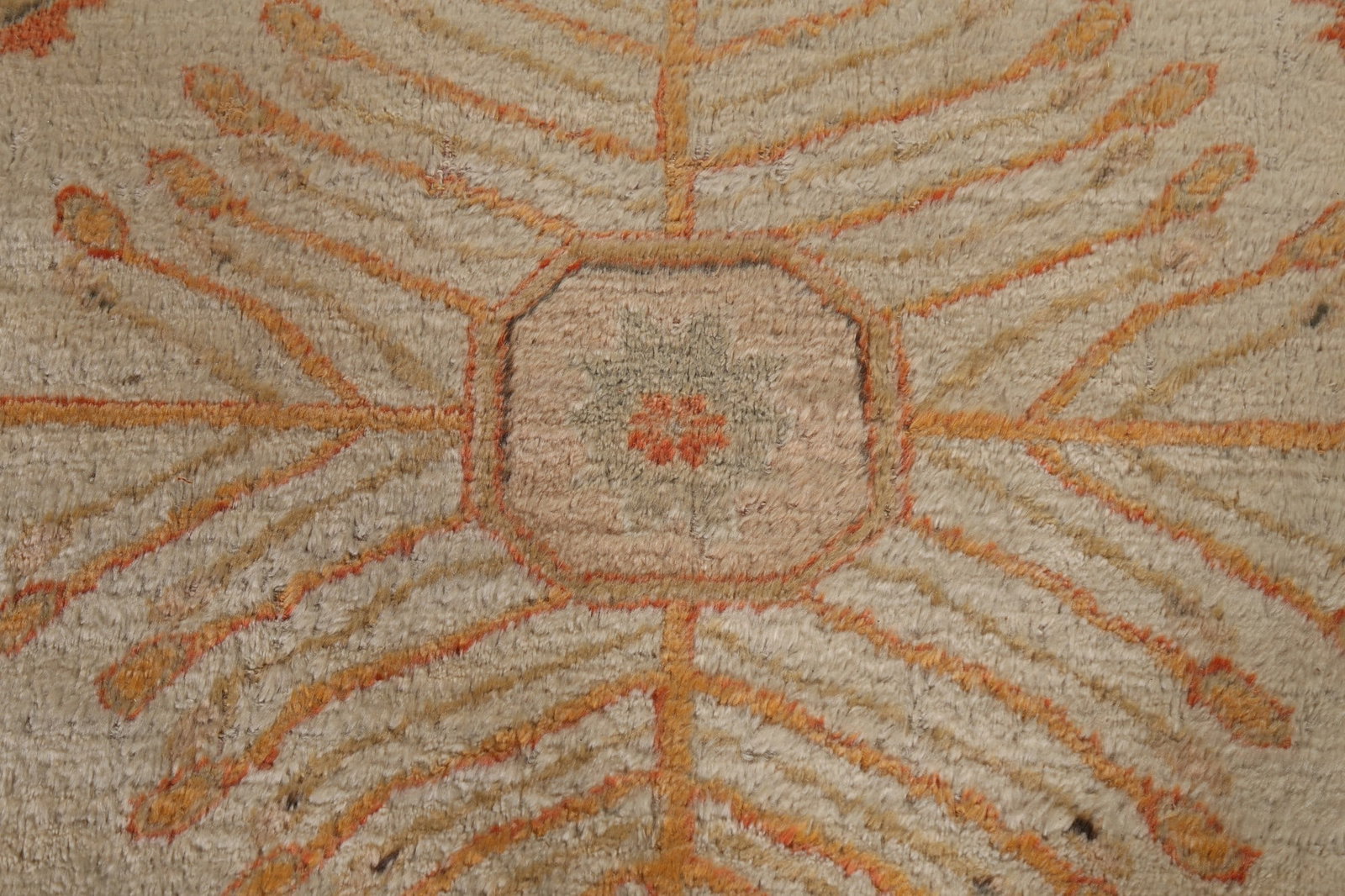 Pre-1900 Antique Vegetable Dye Oushak ANGORA Turkish Rug 13x14 - 10