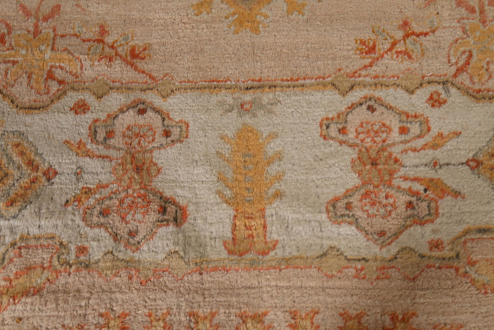 Pre-1900 Antique Vegetable Dye Oushak ANGORA Turkish Rug 13x14 - 9