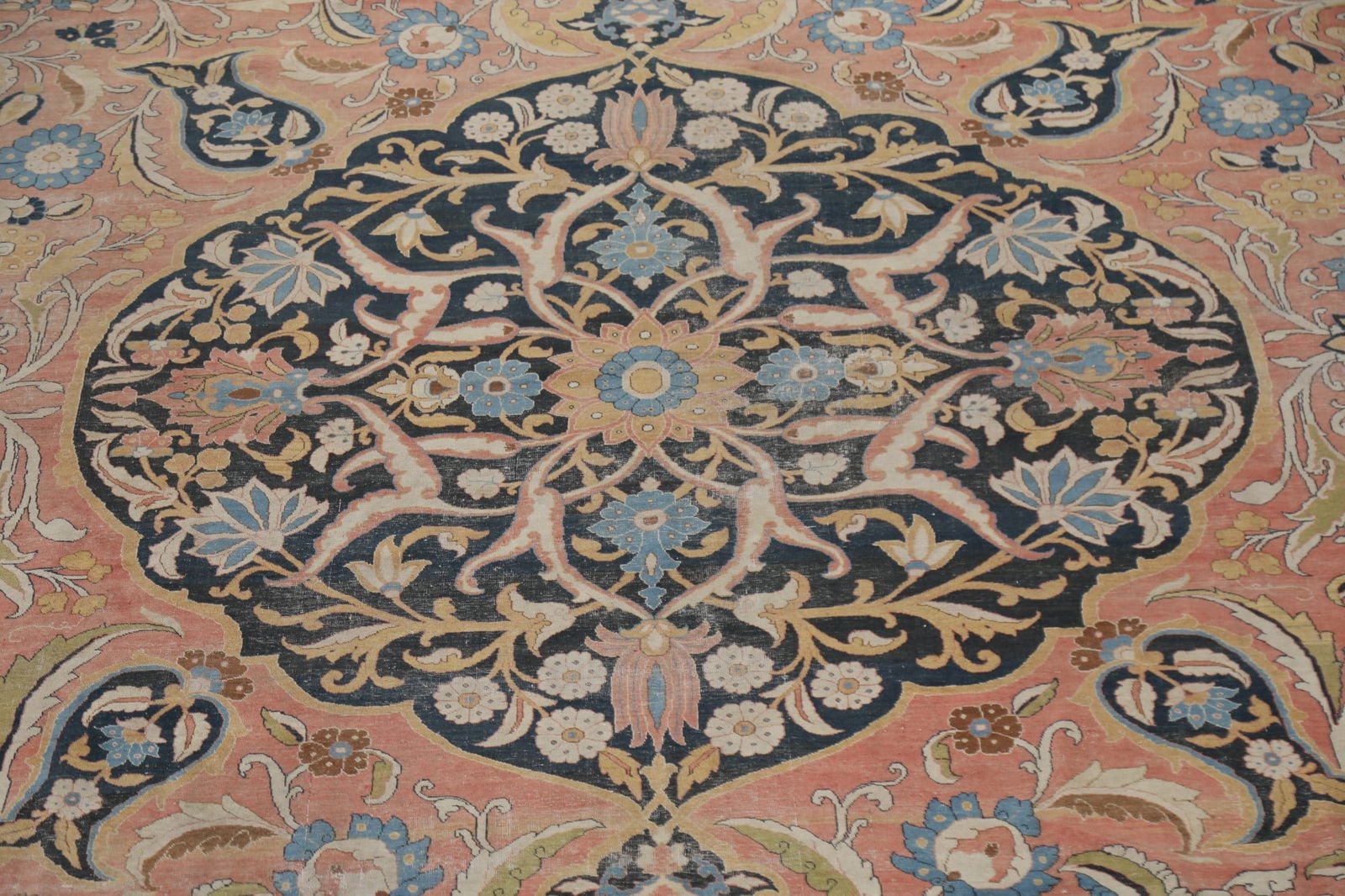 Pre-1900 Antique Vegetable Dye Tabriz Haj Jalili Persian Rug 14x22 - 5