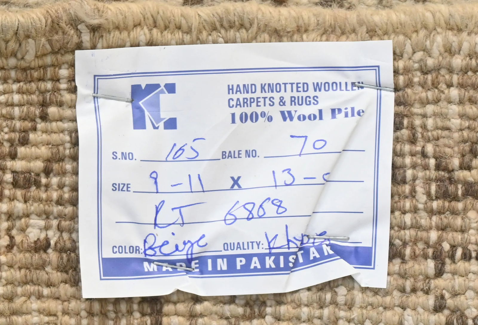 Muted Beige Floral 10X13 Distressed Vintage Oriental Rug - 12