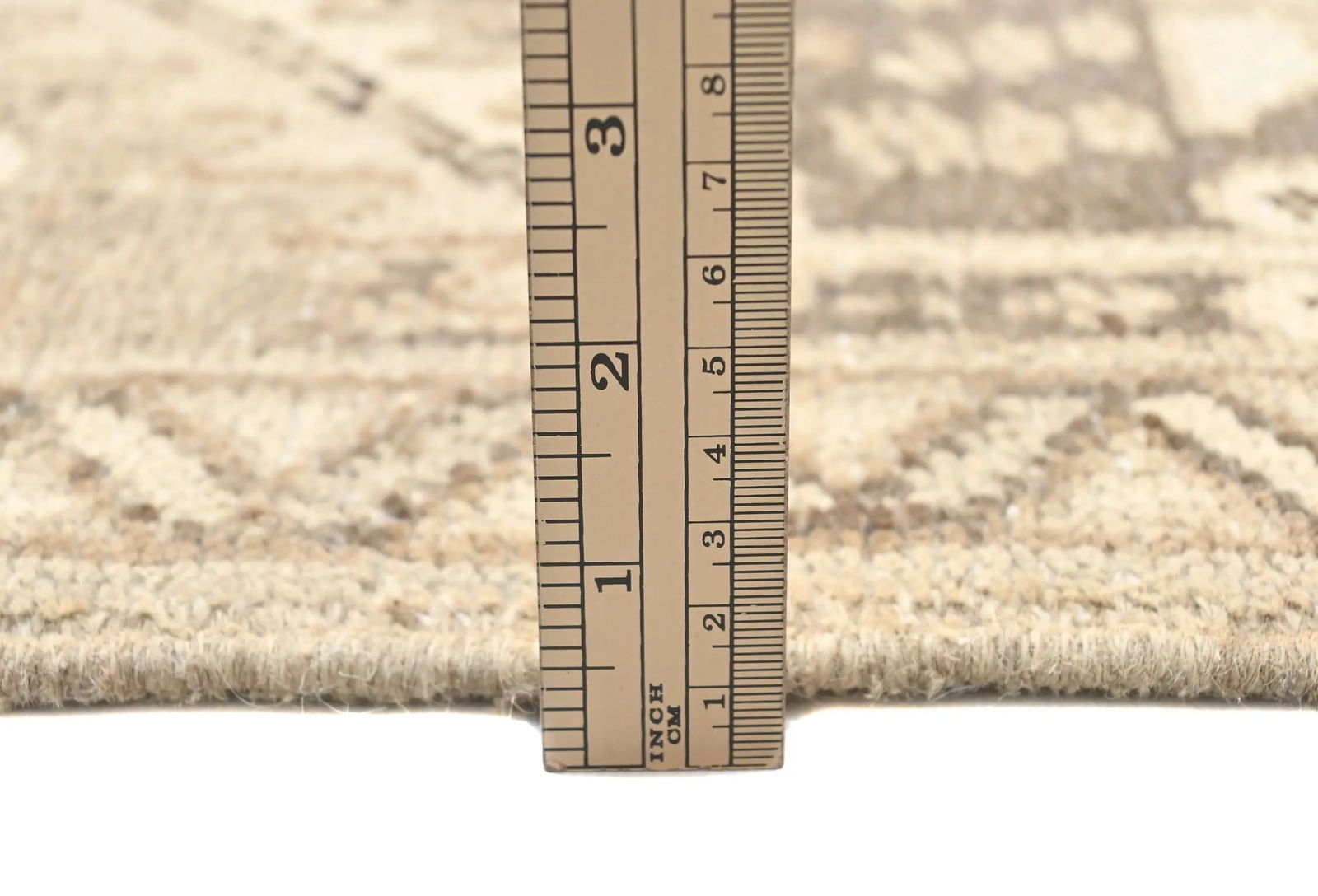 Muted Beige Floral 10X13 Distressed Vintage Oriental Rug - 9