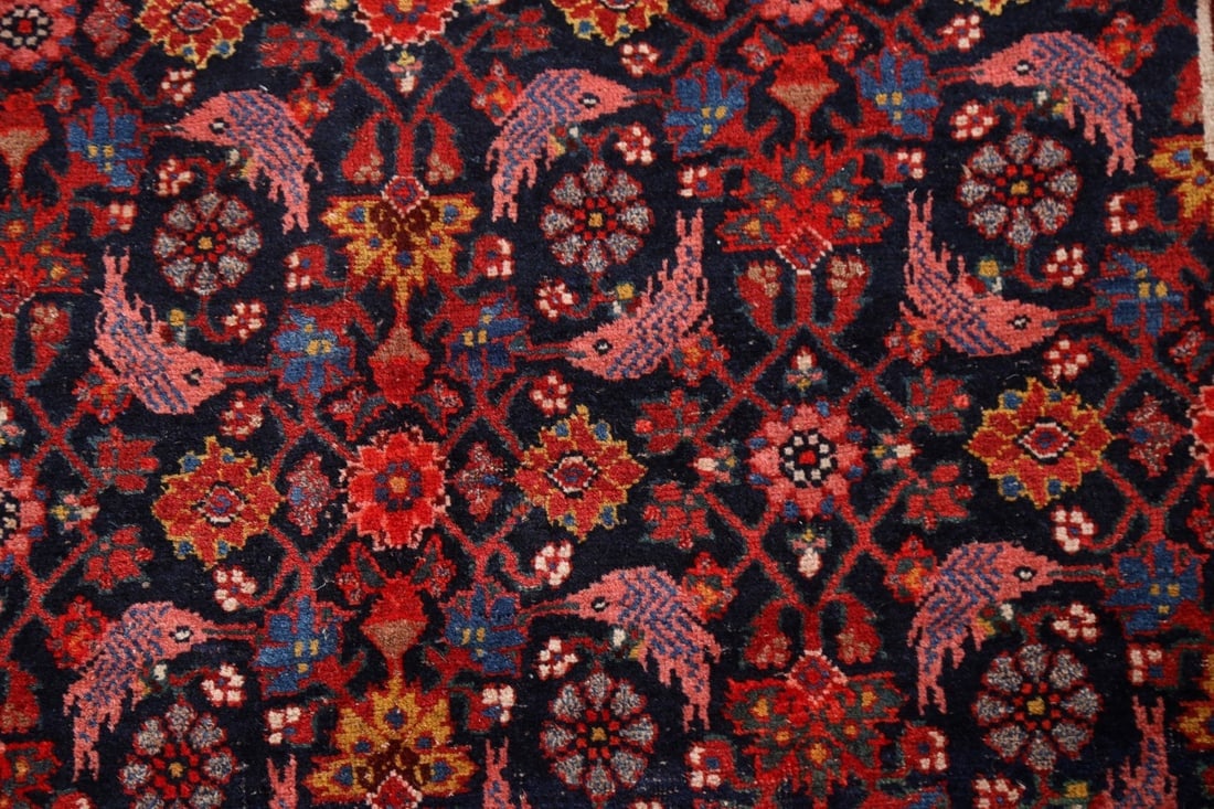 Pre-1900 Antique Vegetable Dye Bidjar Halvaei Persian Rug 8x15 - 10