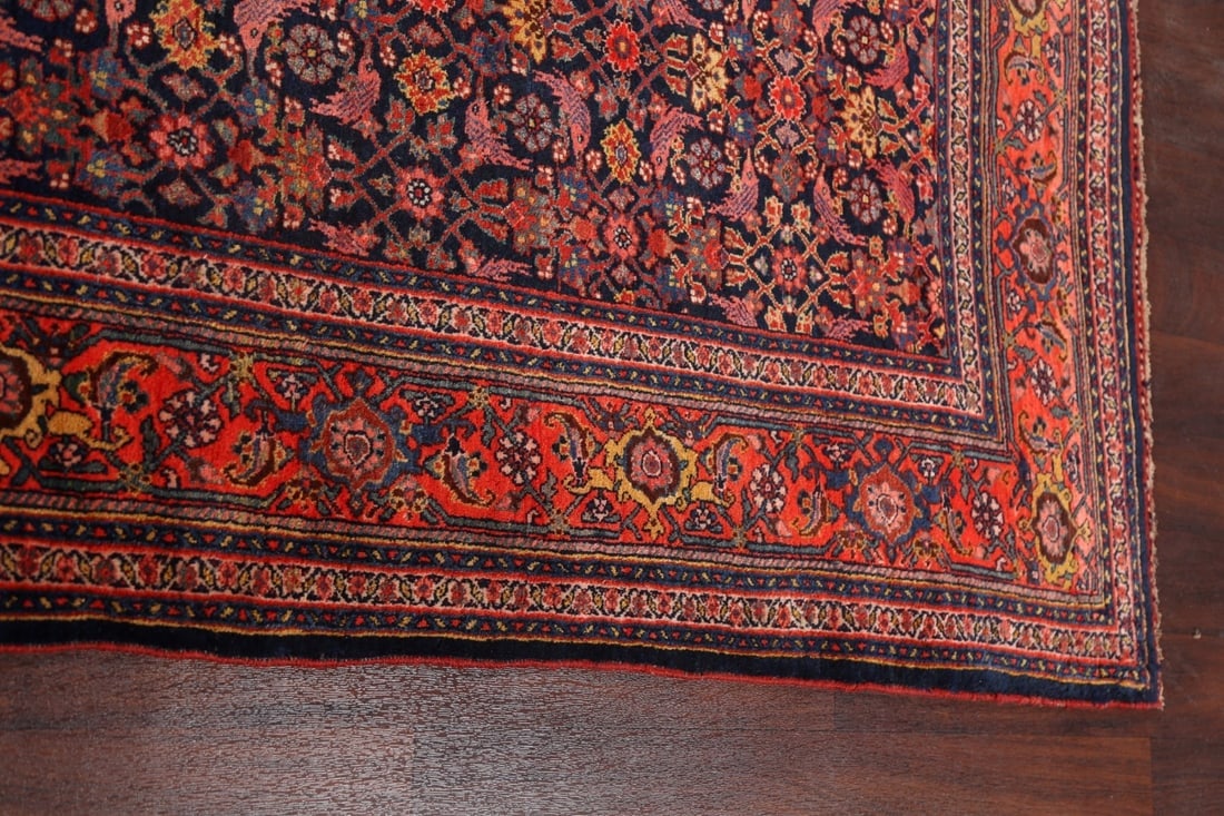 Pre-1900 Antique Vegetable Dye Bidjar Halvaei Persian Rug 8x15 - 14