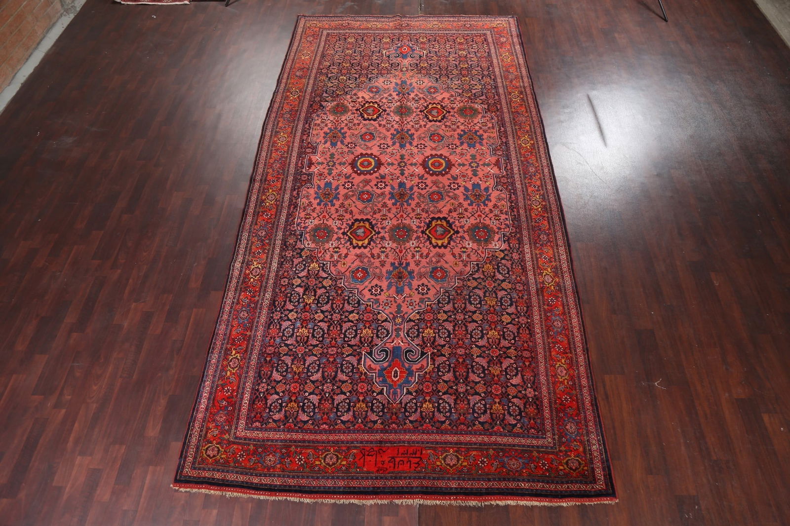 Pre-1900 Antique Vegetable Dye Bidjar Halvaei Persian Rug 8x15 - 3