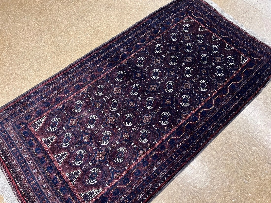 Hand Knotted Antique Persian Balouch Geometric Tribal Oriental Area Rug 4'2" x 7'11" - 6