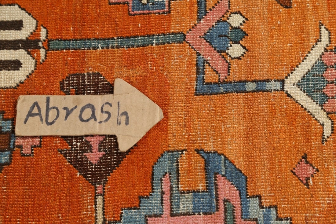 Pre-1900 Antique Vegetable Dye Heriz Serapi Persian Rug 10x15 - 13