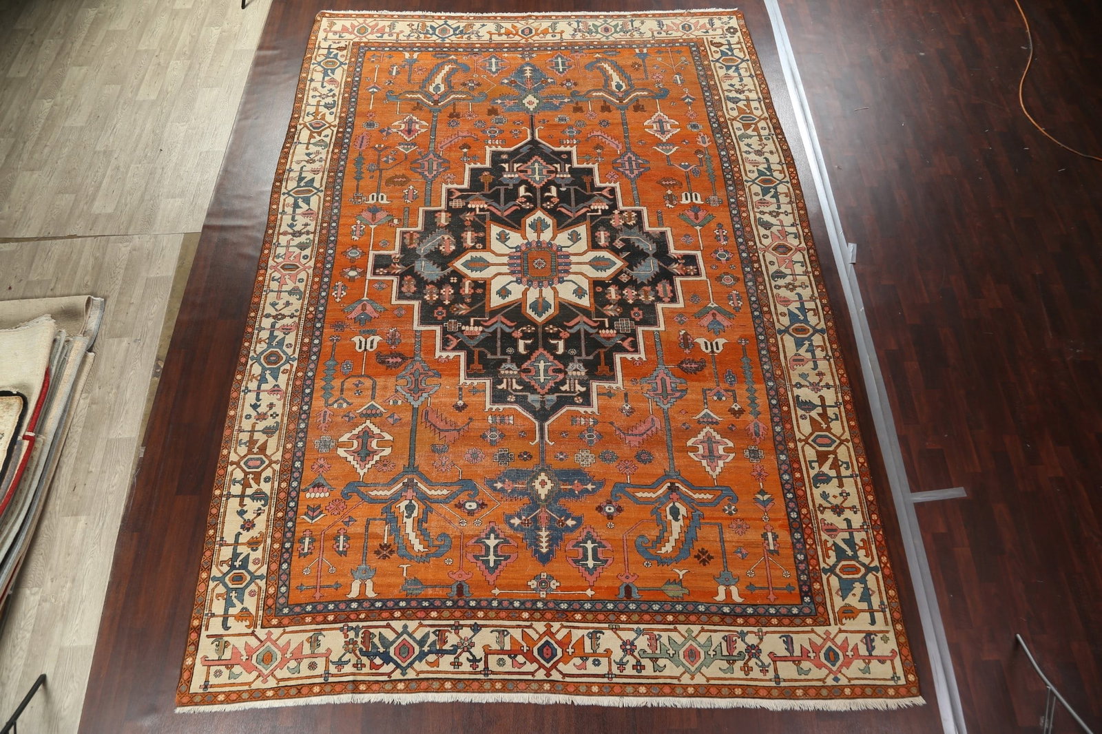 Pre-1900 Antique Vegetable Dye Heriz Serapi Persian Rug 10x15 - 18