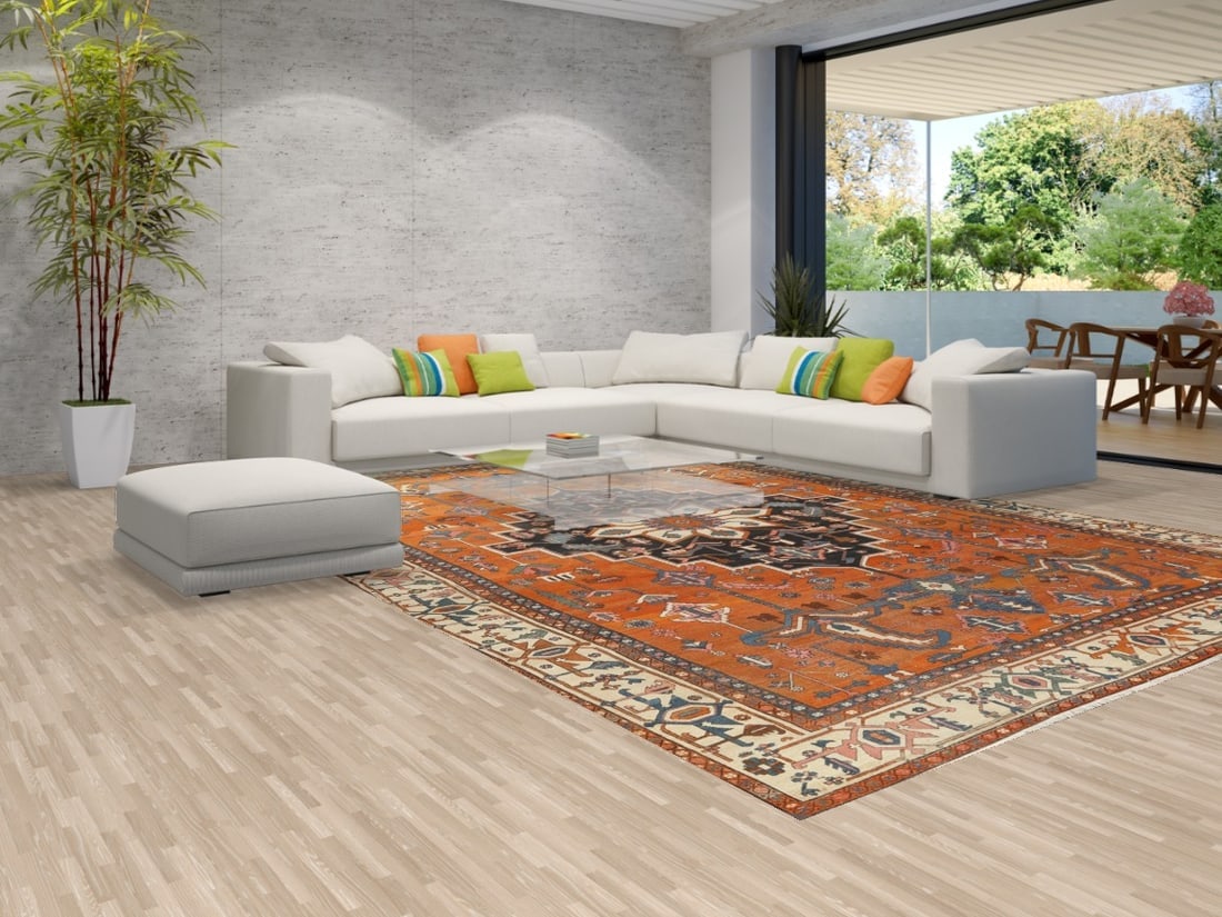 Pre-1900 Antique Vegetable Dye Heriz Serapi Persian Rug 10x15 - 2