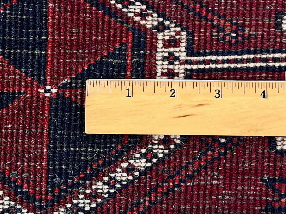 Hand-Knotted Persian Sirjan Antique Red Blue Wool Oriental Tribal Area Rug 4'6" x 7'5" - 10