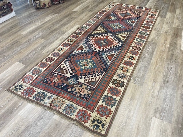 Antique Karabagh caucasian kazak Runner-4399 - 8