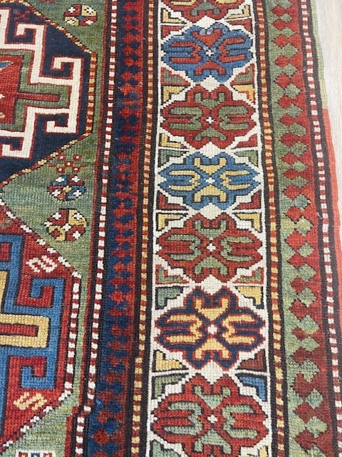 Antique Hooked design Kazak Caucasian Rug-5314 - 5