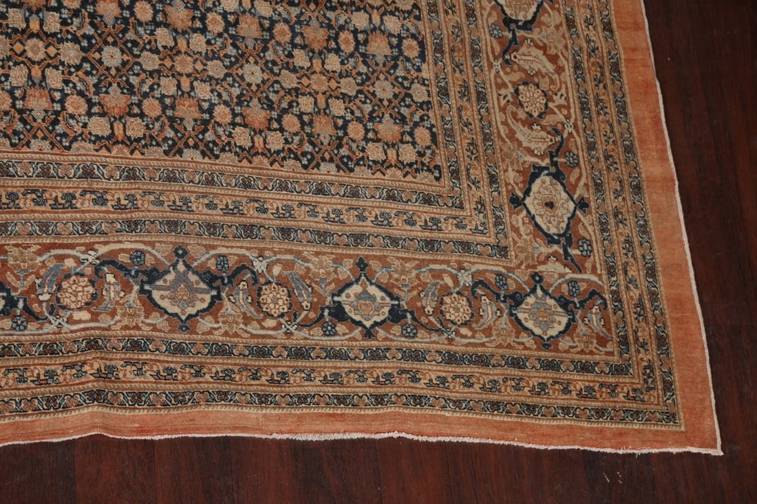 Pre-1900 Antique Vegetable Dye Tabriz Haj Jalili Persian Rug 13x18 - 7