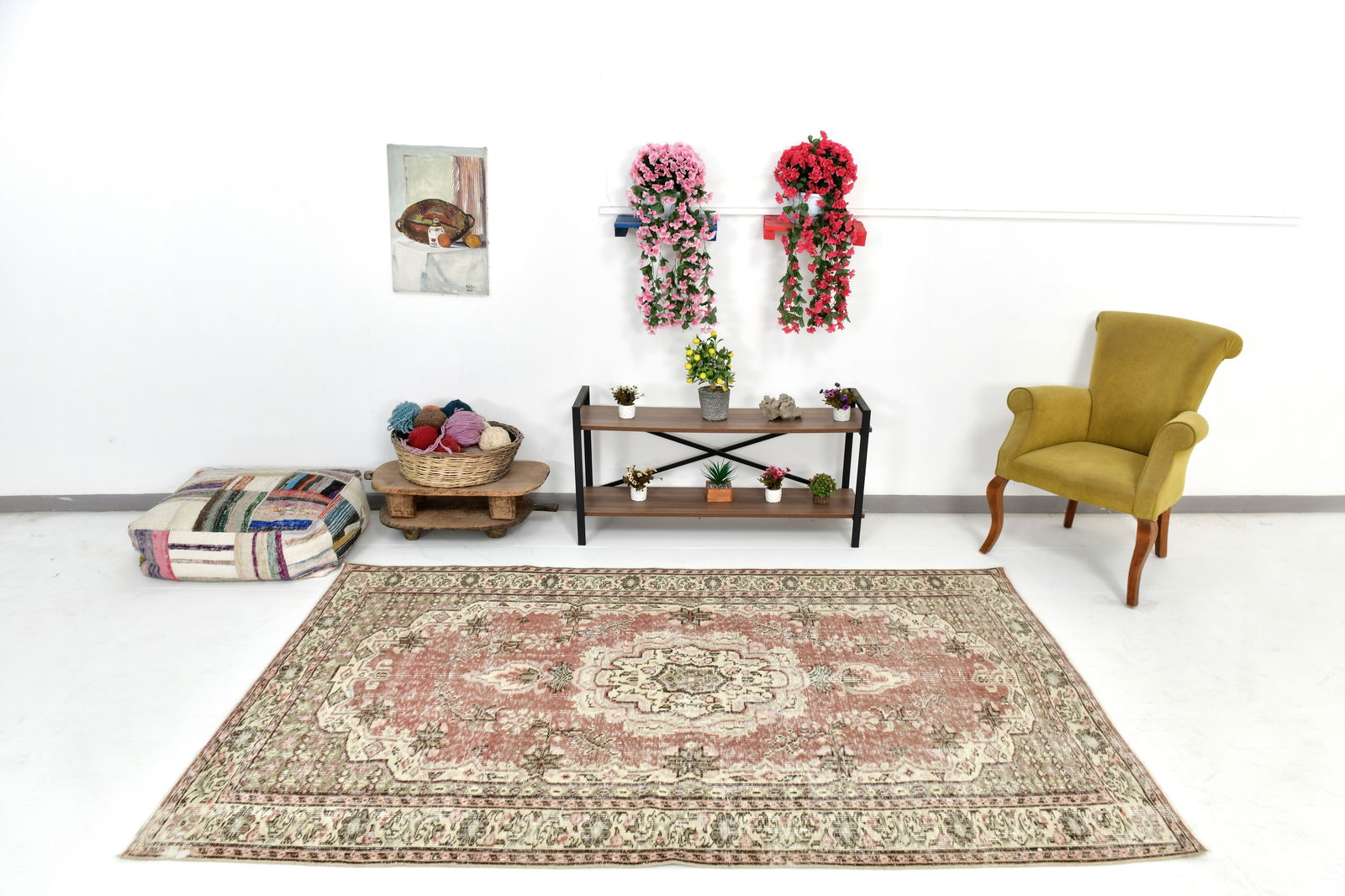 5'2'' x 8'6'' Handmade Vintage Wool Rug - 24656 - 2