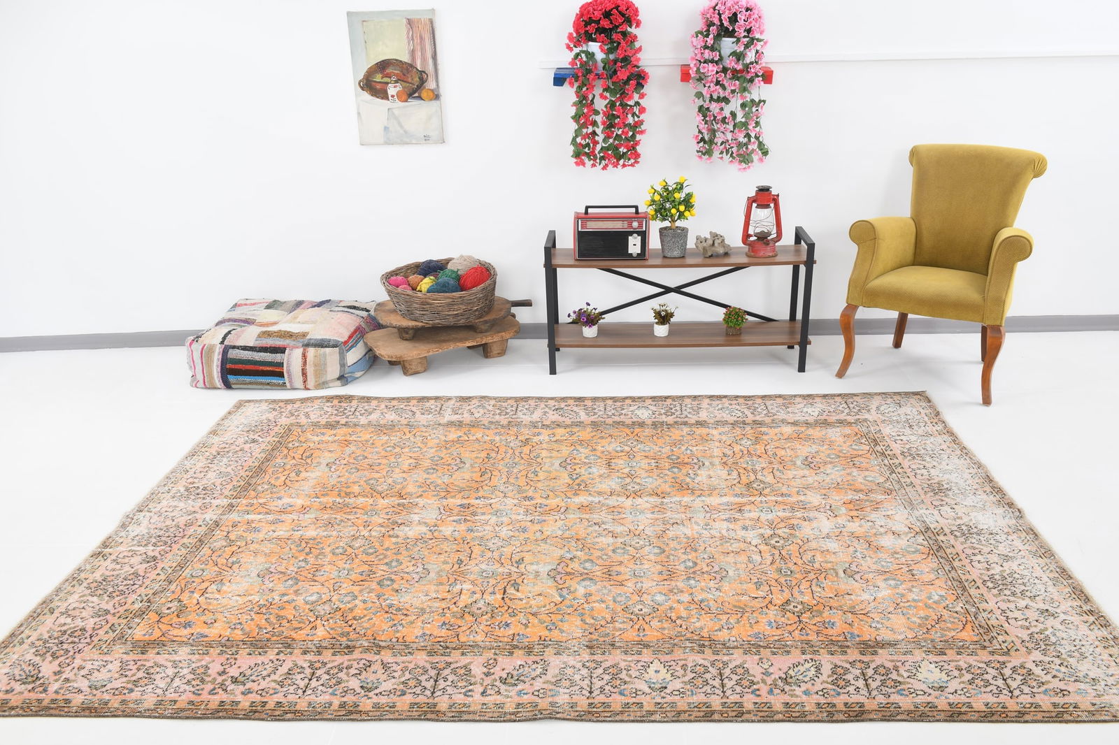 6'8'' x 9'8'' Handmade Vintage Wool Rug - 7062 - 2