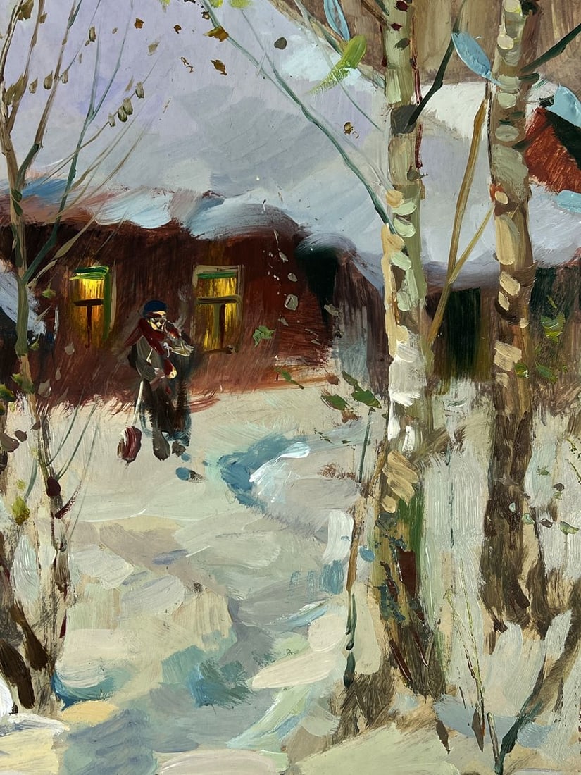 Oil painting Snow covered evening house Yuriy Suprunchuk - 10