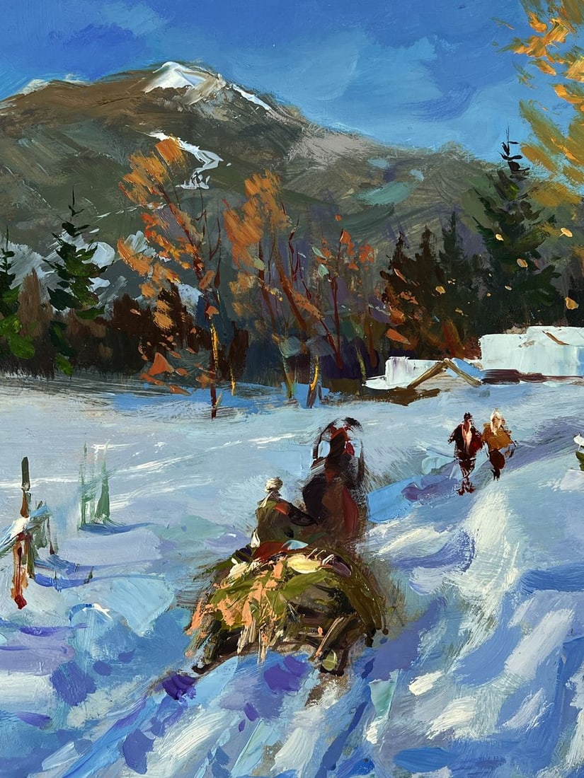 Oil painting Lush Winter in the Village Yuriy Suprunchuk - 4