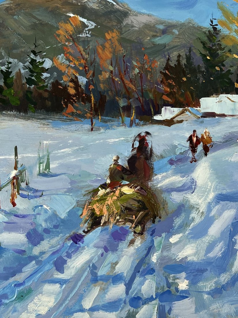 Oil painting Lush Winter in the Village Yuriy Suprunchuk - 5