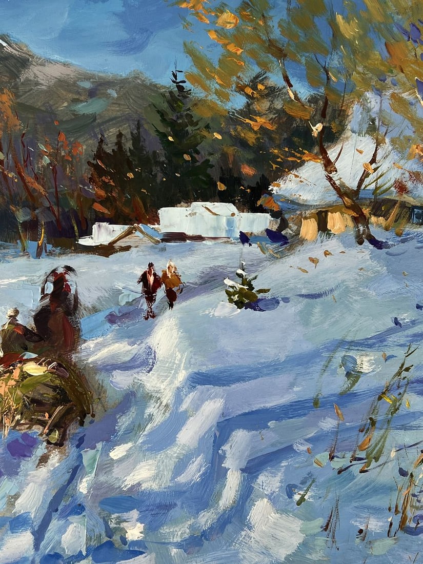 Oil painting Lush Winter in the Village Yuriy Suprunchuk - 7