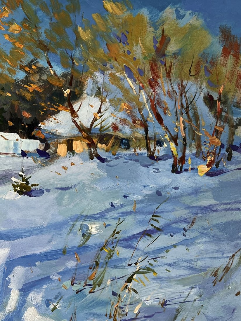 Oil painting Lush Winter in the Village Yuriy Suprunchuk - 9