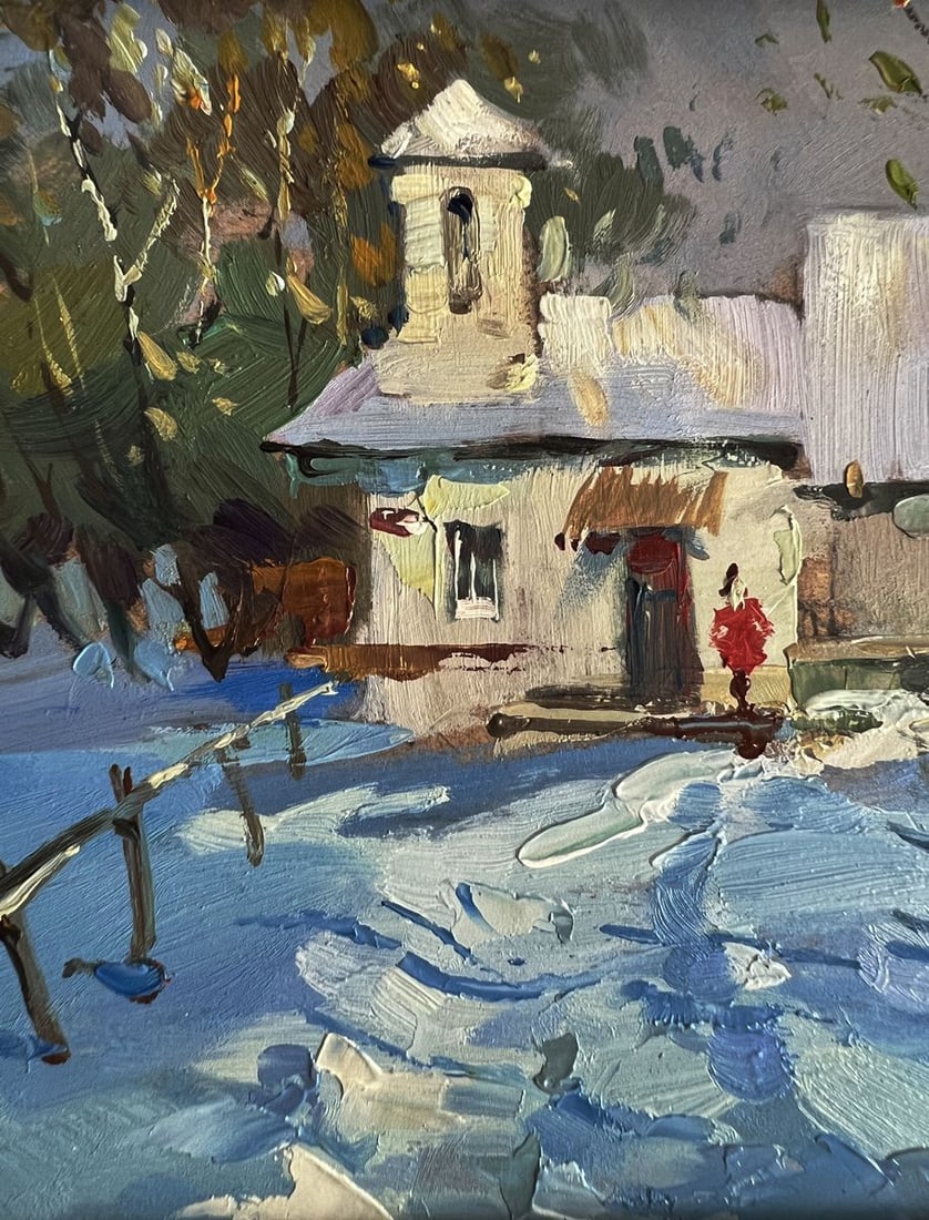 Oil painting After a winter snowstorm overnight Yuriy Suprunchuk - 4