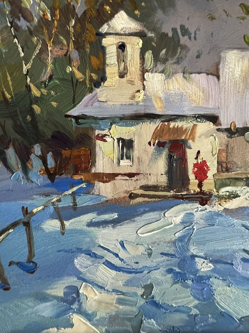 Oil painting After a winter snowstorm overnight Yuriy Suprunchuk - 5