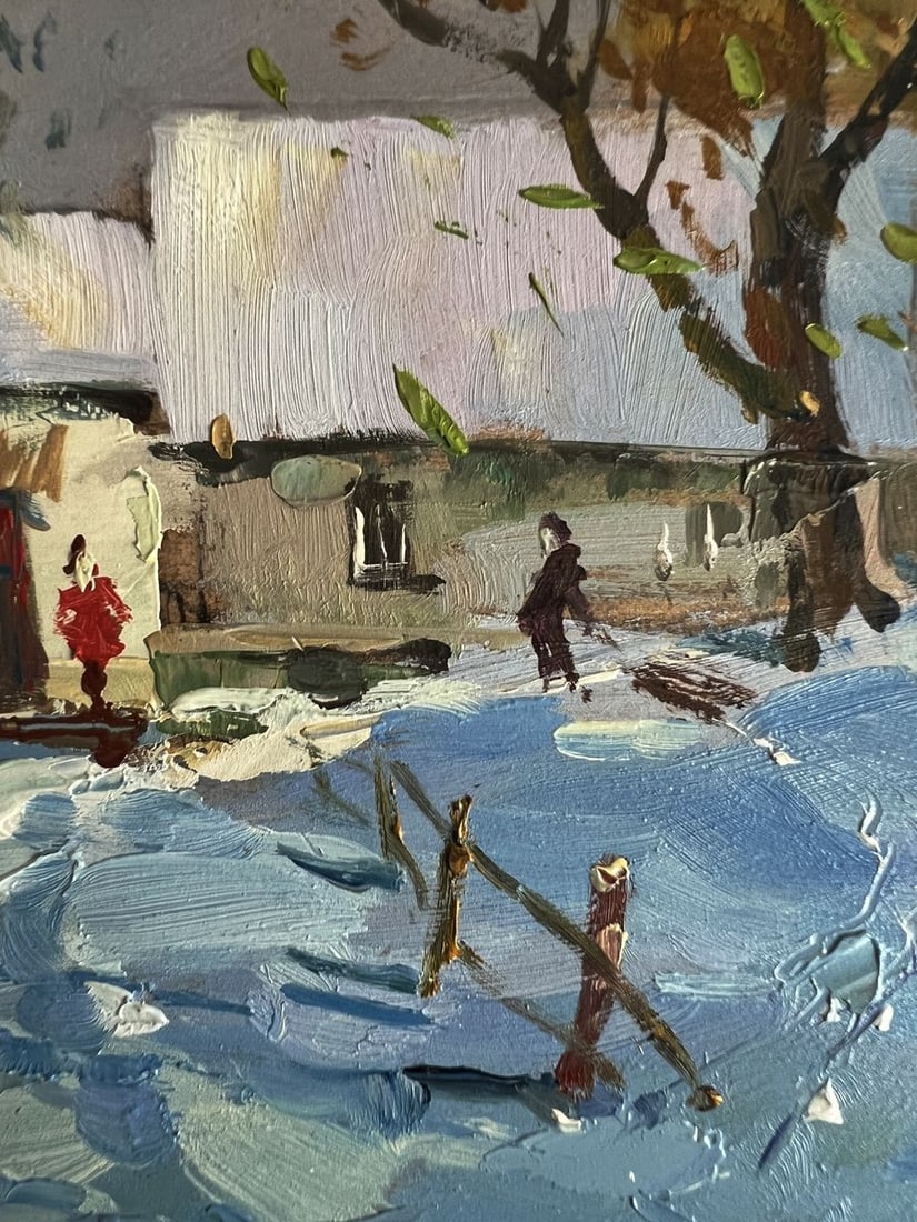Oil painting After a winter snowstorm overnight Yuriy Suprunchuk - 8