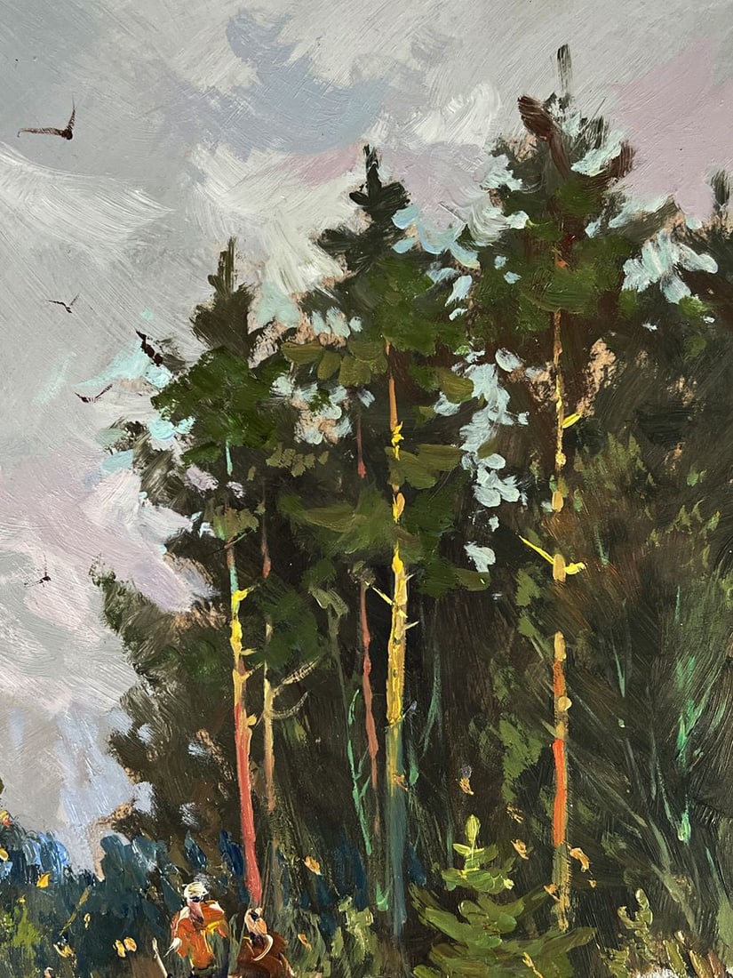 Oil painting A walk through the winter forest Yuriy Suprunchuk - 4