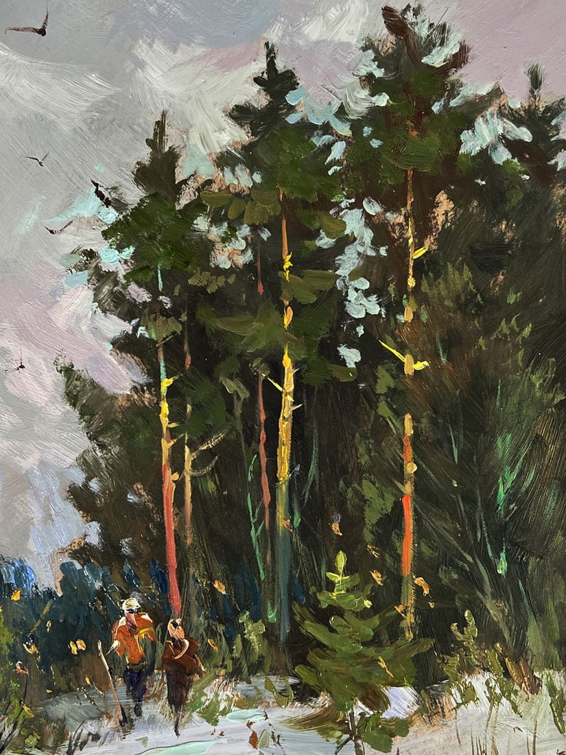 Oil painting A walk through the winter forest Yuriy Suprunchuk - 6