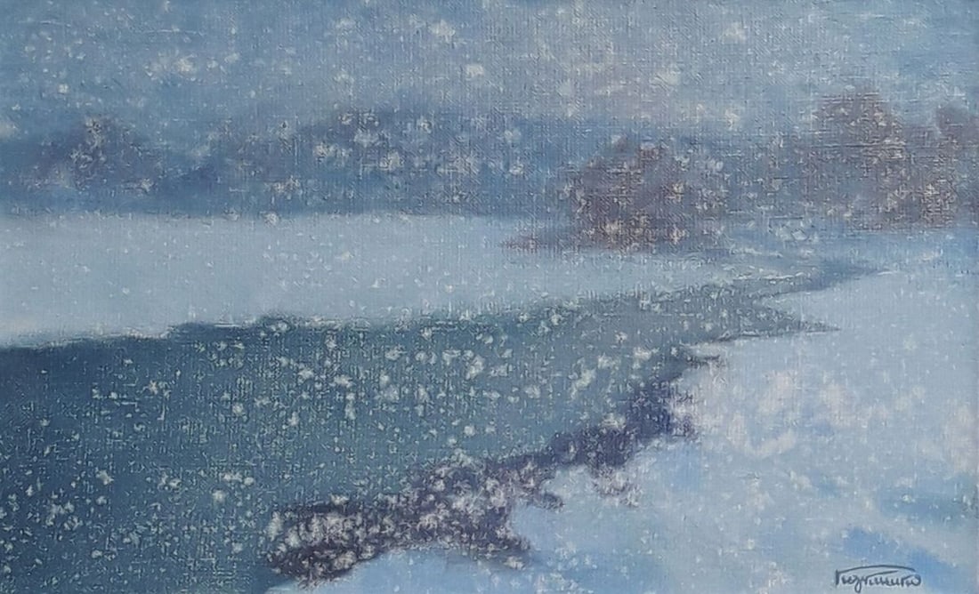 Oil painting A snow storm has begun Vasily Korkishko - 2