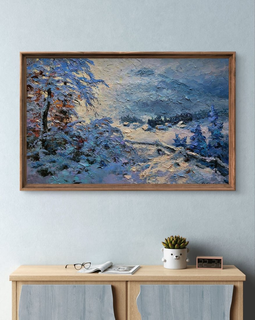 Oil painting In the winter mountains Boris Serdyuk - 2