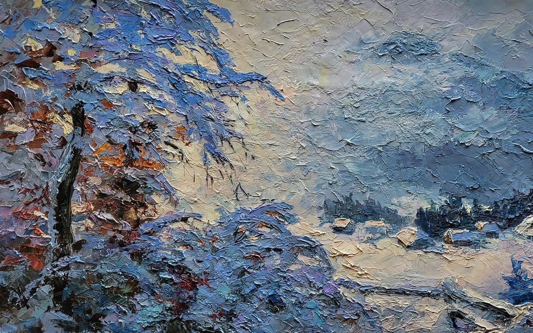 Oil painting In the winter mountains Boris Serdyuk - 4