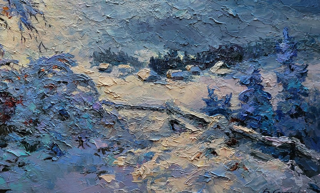 Oil painting In the winter mountains Boris Serdyuk - 7