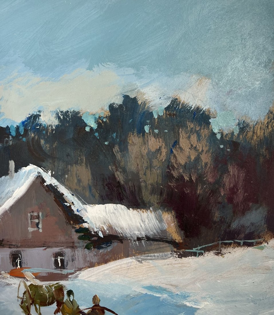 Oil painting Path through snowdrifts Yuriy Suprunchuk - 4