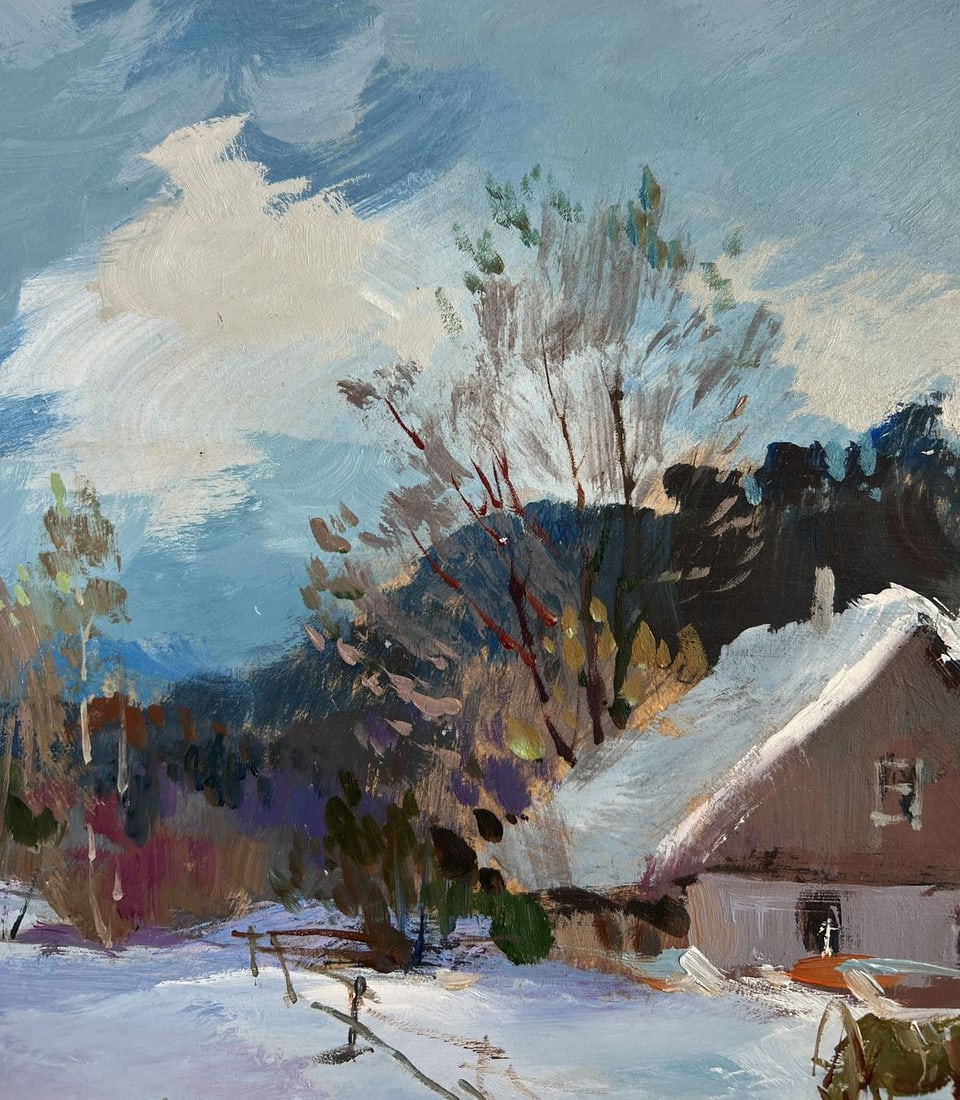 Oil painting Path through snowdrifts Yuriy Suprunchuk - 5