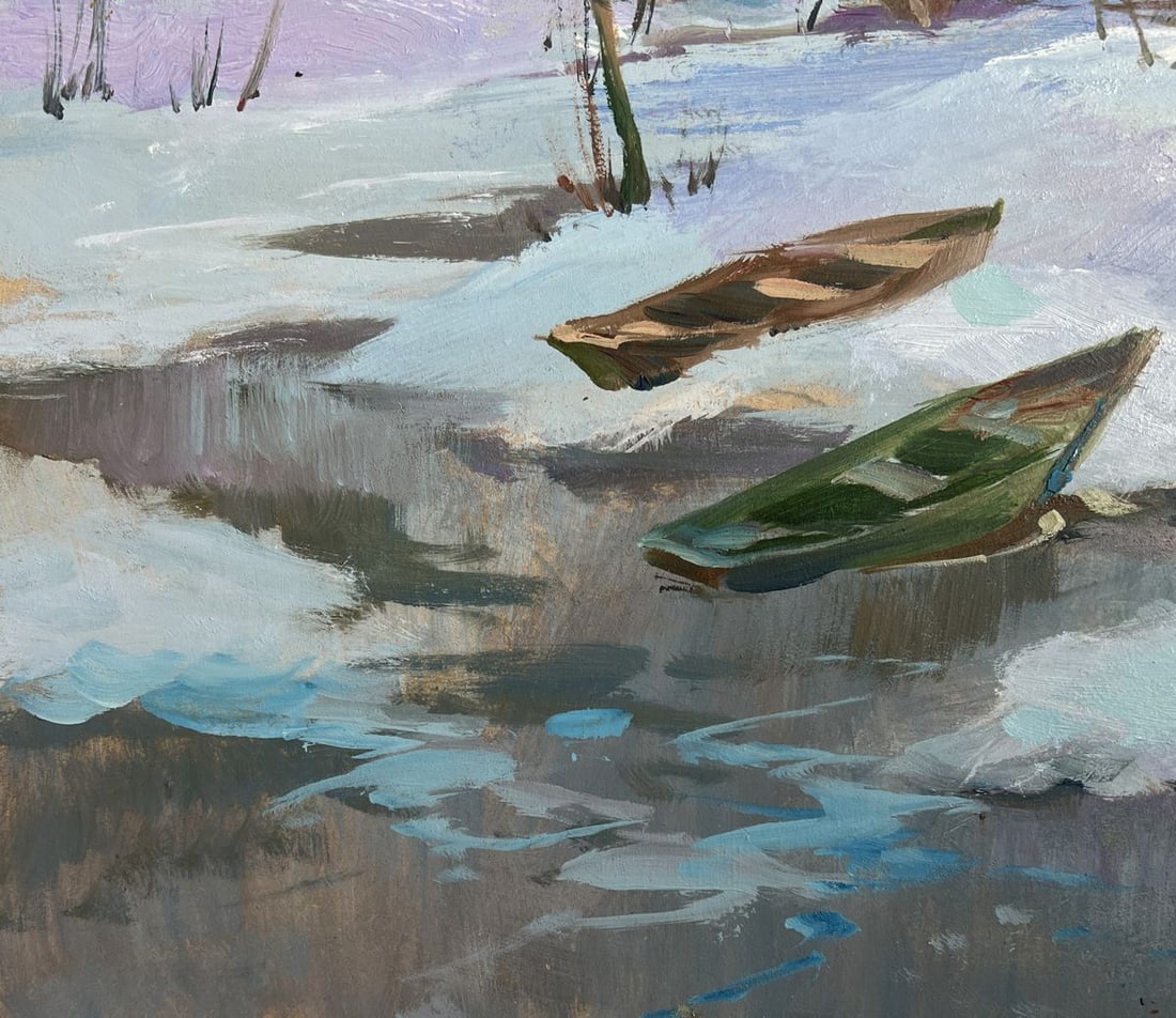 Oil painting Path through snowdrifts Yuriy Suprunchuk - 7