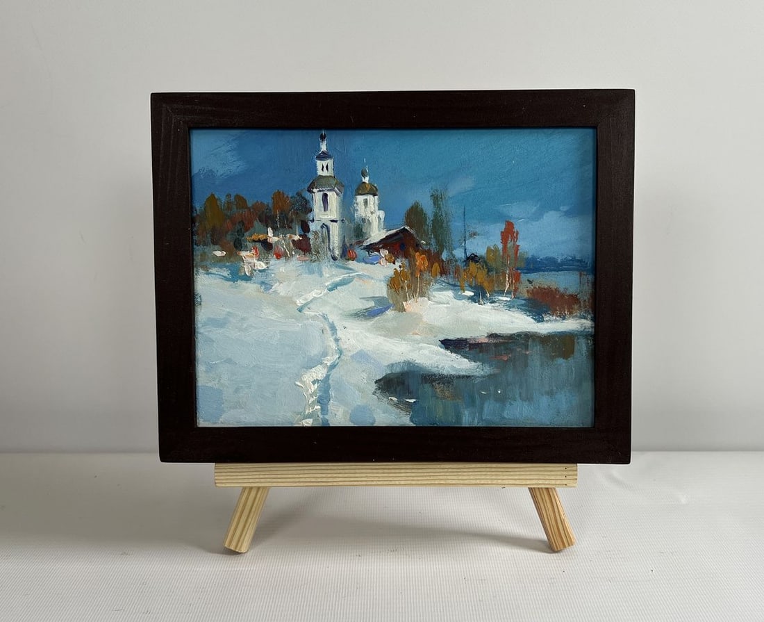 Oil painting The first snow fell Yuriy Suprunchuk (1 of 8)