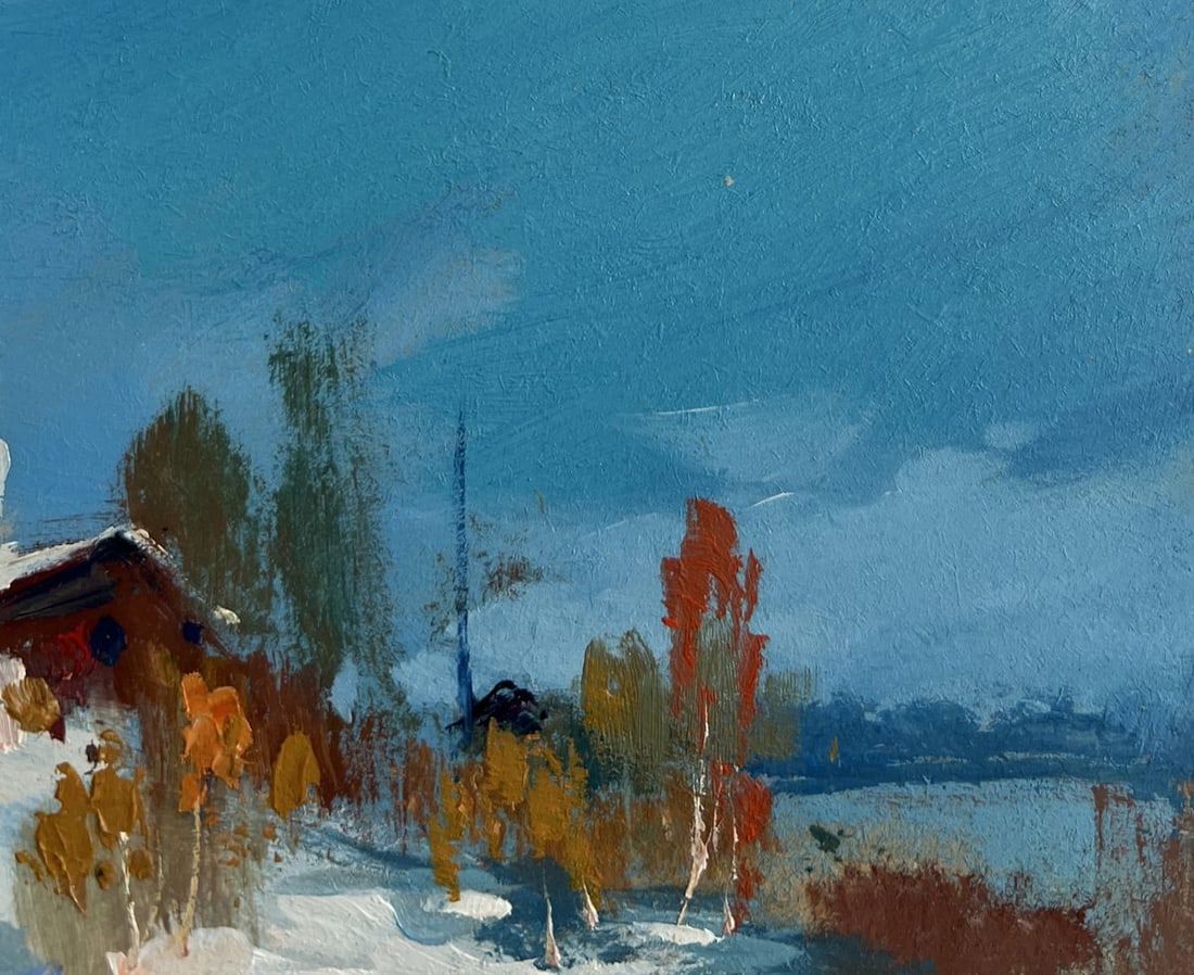 Oil painting The first snow fell Yuriy Suprunchuk - 4