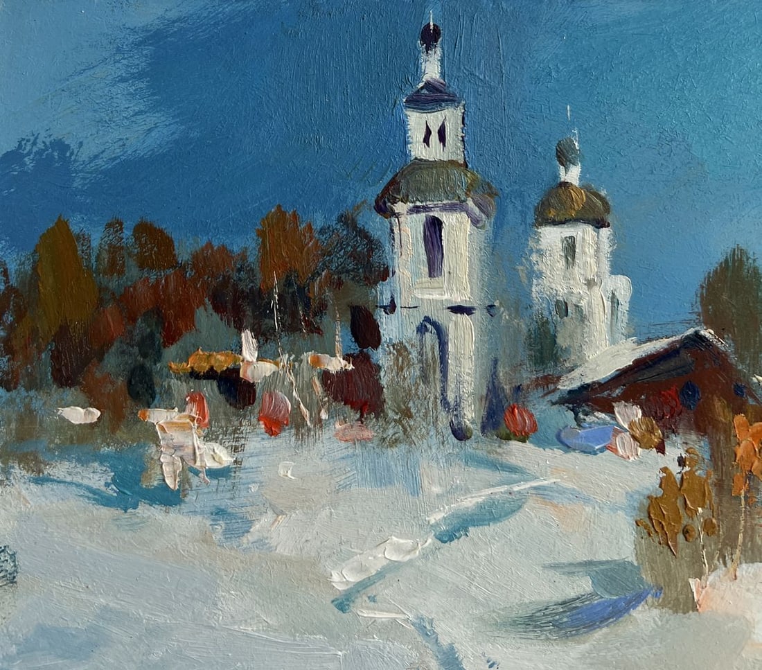 Oil painting The first snow fell Yuriy Suprunchuk - 5