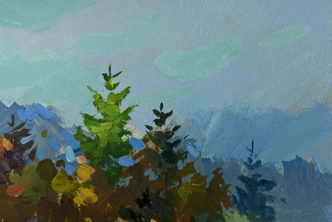 Oil painting In the snowy forest Yuriy Suprunchuk - 4