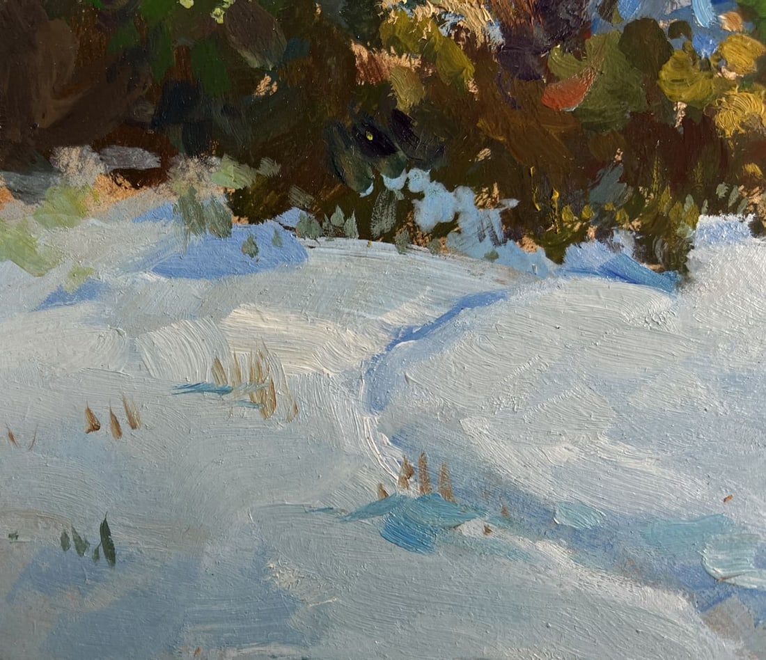 Oil painting In the snowy forest Yuriy Suprunchuk - 6