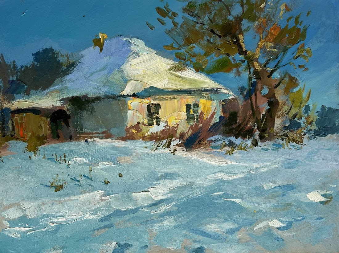Oil painting Beautiful winter morning Yuriy Suprunchuk - 3