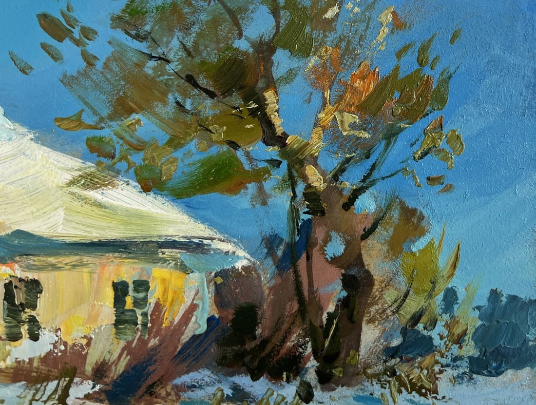 Oil painting Beautiful winter morning Yuriy Suprunchuk - 4