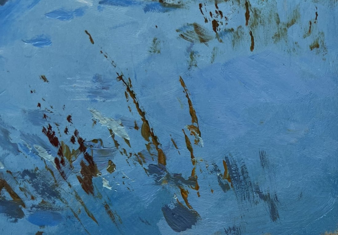 Oil painting Snowy path in the village Yuriy Suprunchuk - 5