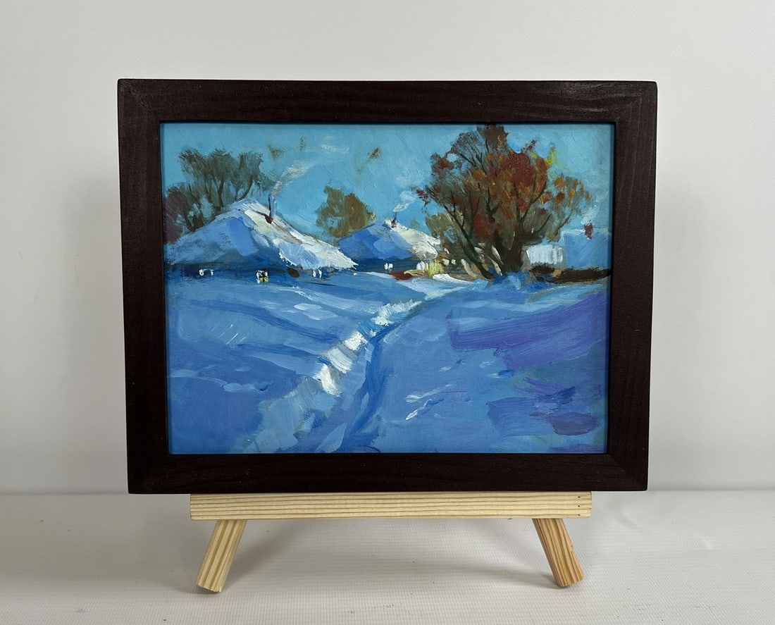 Oil painting Path through the snow Yuriy Suprunchuk (1 of 8)