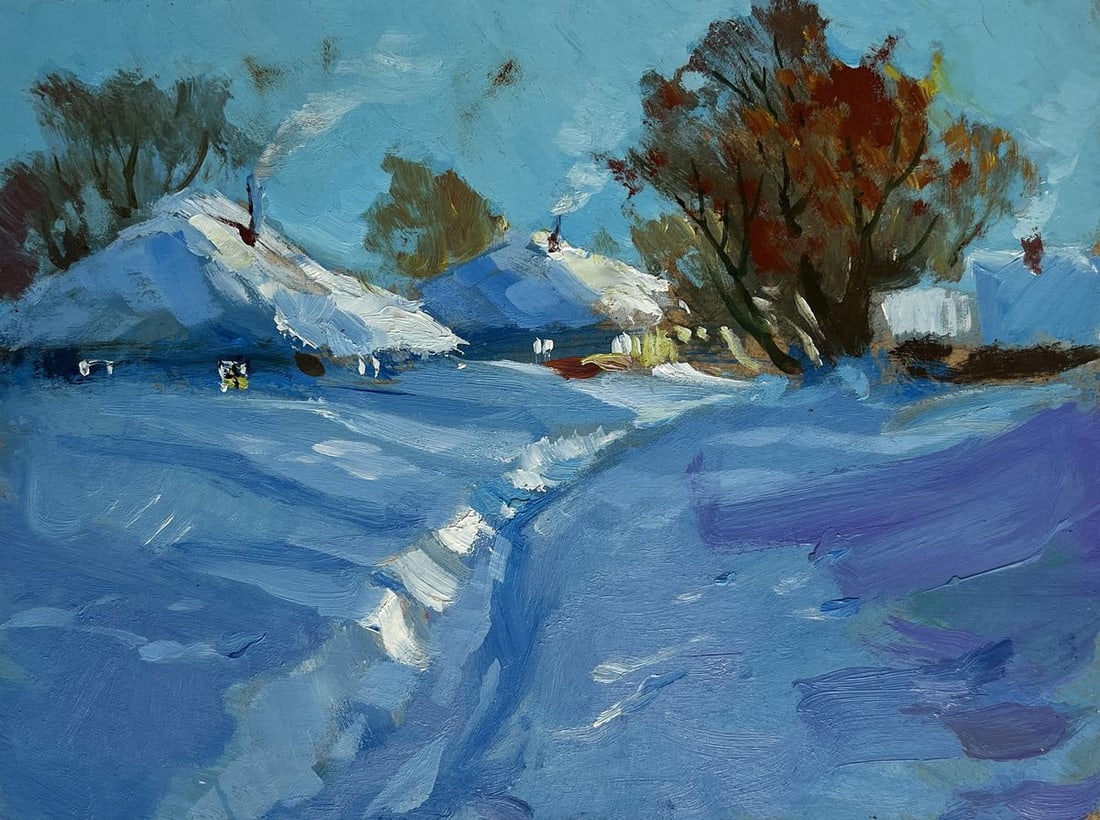 Oil painting Path through the snow Yuriy Suprunchuk - 3
