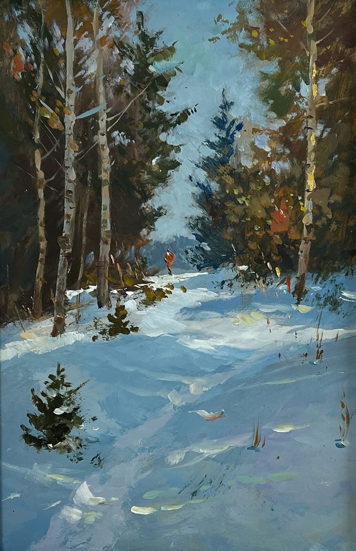 Oil painting Rest in the winter forest Yuriy Suprunchuk - 3